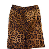 Rafaella Womens Animal Print Cotton Blend Stretch Skirt Petite Leopard Size 8P