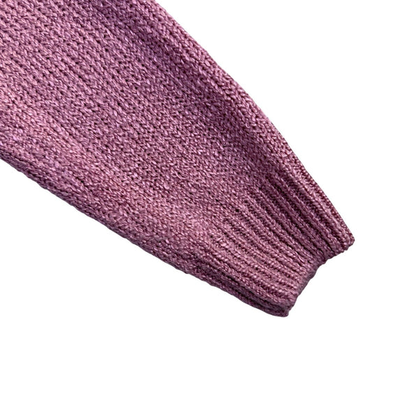 Karen Scott Women’s Pink Cable Knit Sweater Pearl Button Mock Neck Size L