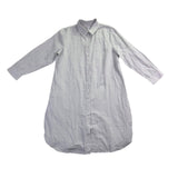 Chicos Womens Light Gray Linen-Blend Button-Down Long Shirt Dress Size 2P