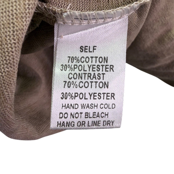 Easel Womens Taupe Beige Long Sleeve Colorblock Knit Top Size M
