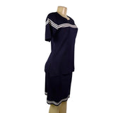 Exclusively Misook Womens Navy Acrylic Two-Piece Knit Top & Skirt Set Size XS P