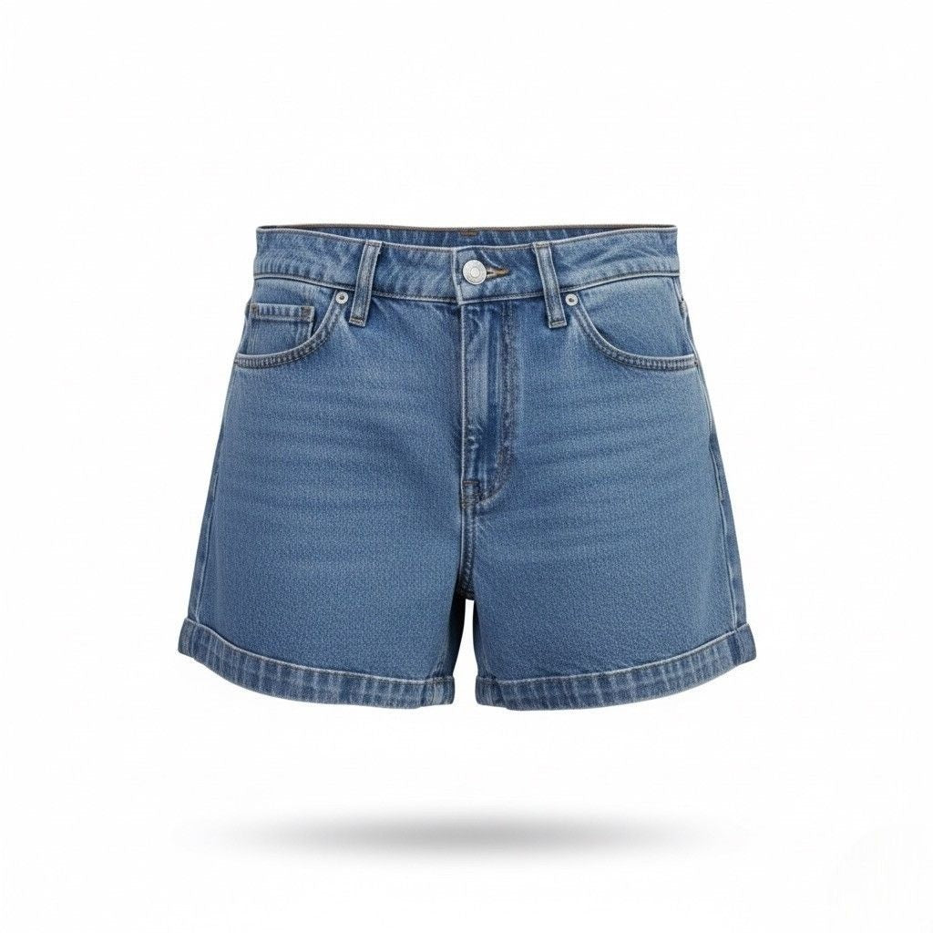 Madewell Womens Blue Denim High-Rise Button-Fly Shorts Size 27