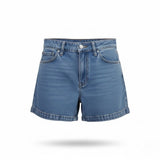 Madewell Womens Blue Denim High-Rise Button-Fly Shorts Size 27