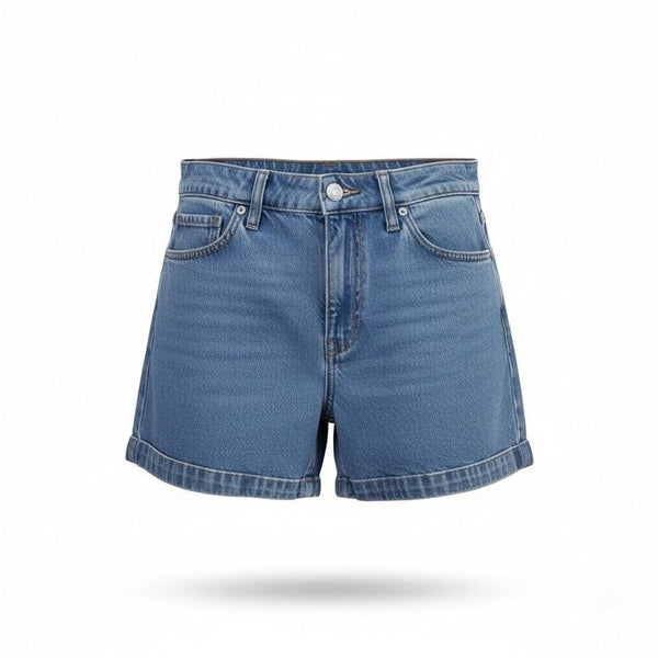 Madewell Womens Blue Denim High-Rise Button-Fly Shorts Size 27