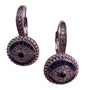 Sterling Silver Womens Silver Tone Evil Eye Earrings Synthetic Blue Sapphires