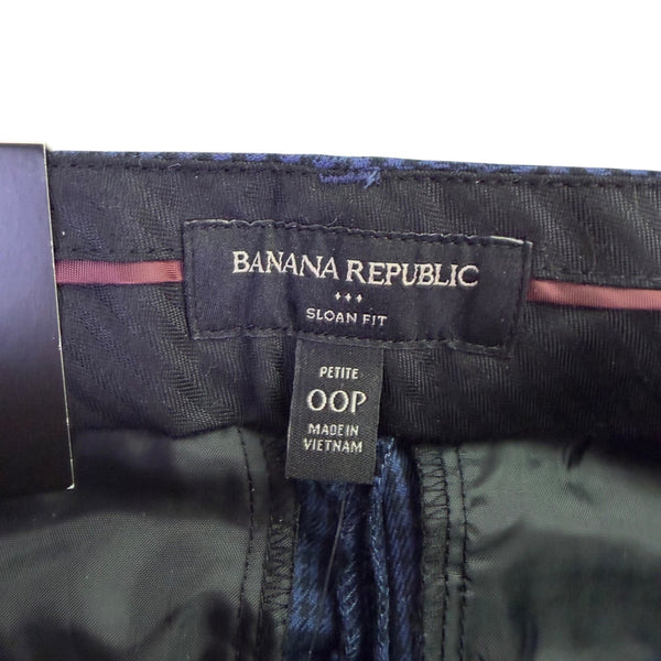 Banana Republic Womens Blue Cotton Blend Pants Sloan Petite Mid Rise Size OOP