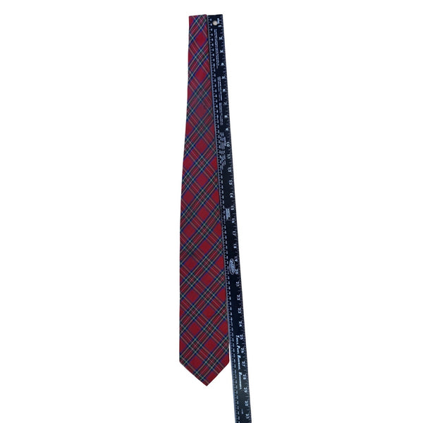 Posh Mens Red P Plaid Necktie Formal Accessories Slim Width 57 Inches Long