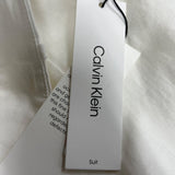 Calvin Klein Womens High-Rise White Trousers With Straight Fit Size 6 - New
