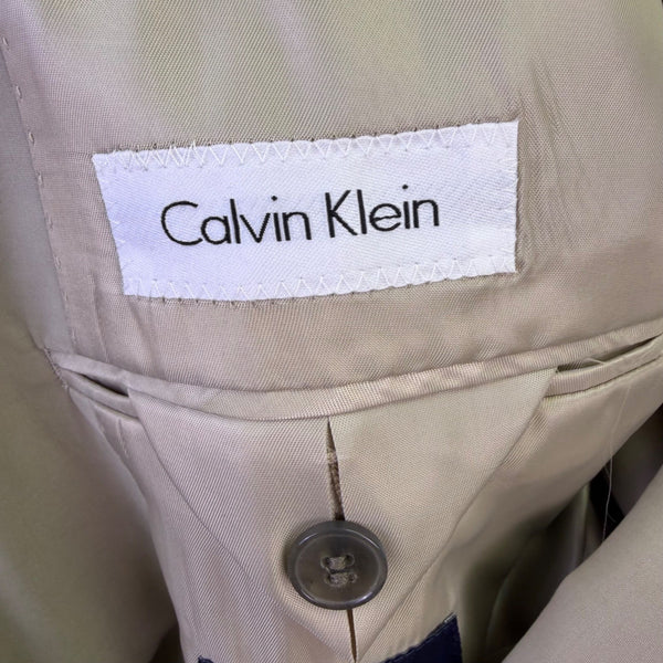 Calvin Klein Mens Beige Suit Jacket Blazer Slim Fit Classic Size 38R