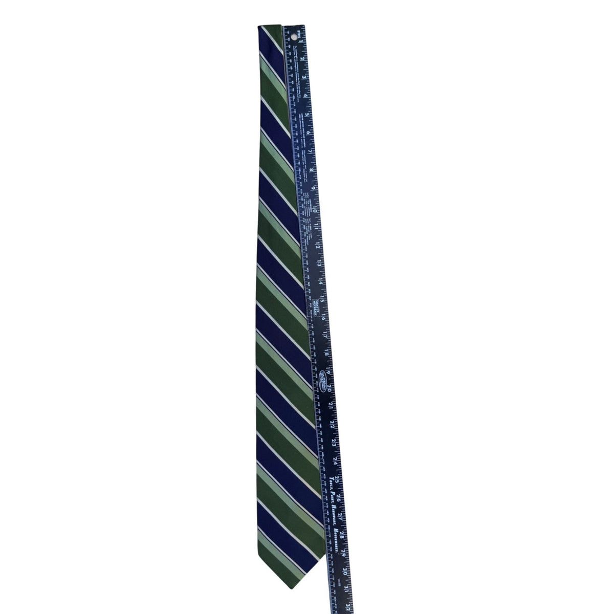 Jos. A. Bank Mens Green & Blue Silk Blend Striped Tie Italy Signature Collection