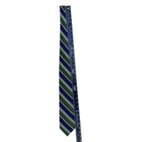 Jos. A. Bank Mens Green & Blue Silk Blend Striped Tie Italy Signature Collection