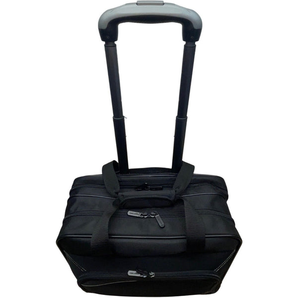 Amazon Basics Black Nylon With Handle Multi-Compartments Rolling Laptop Case