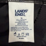 Lands End Womens Black Nylon/Spandex One Piece Swimsuit Stylish Fit Size 14