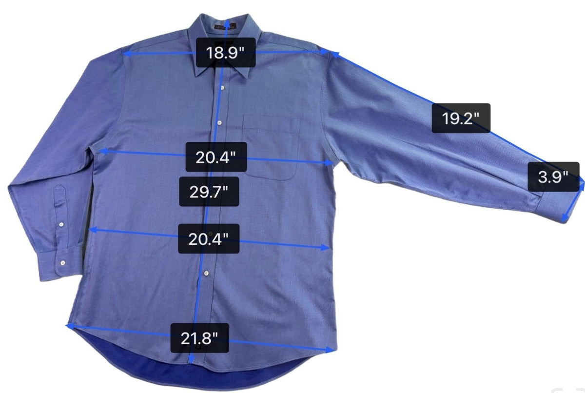 Nordstrom Mens Blue Cotton Long Sleeve Button-Up Shirt Size 15 1/2-33 Slim Fit