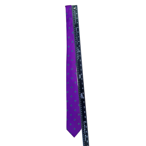 Marc Jeffries Men’s Purple & Blue Silk Tie With Geometric Diamond Design