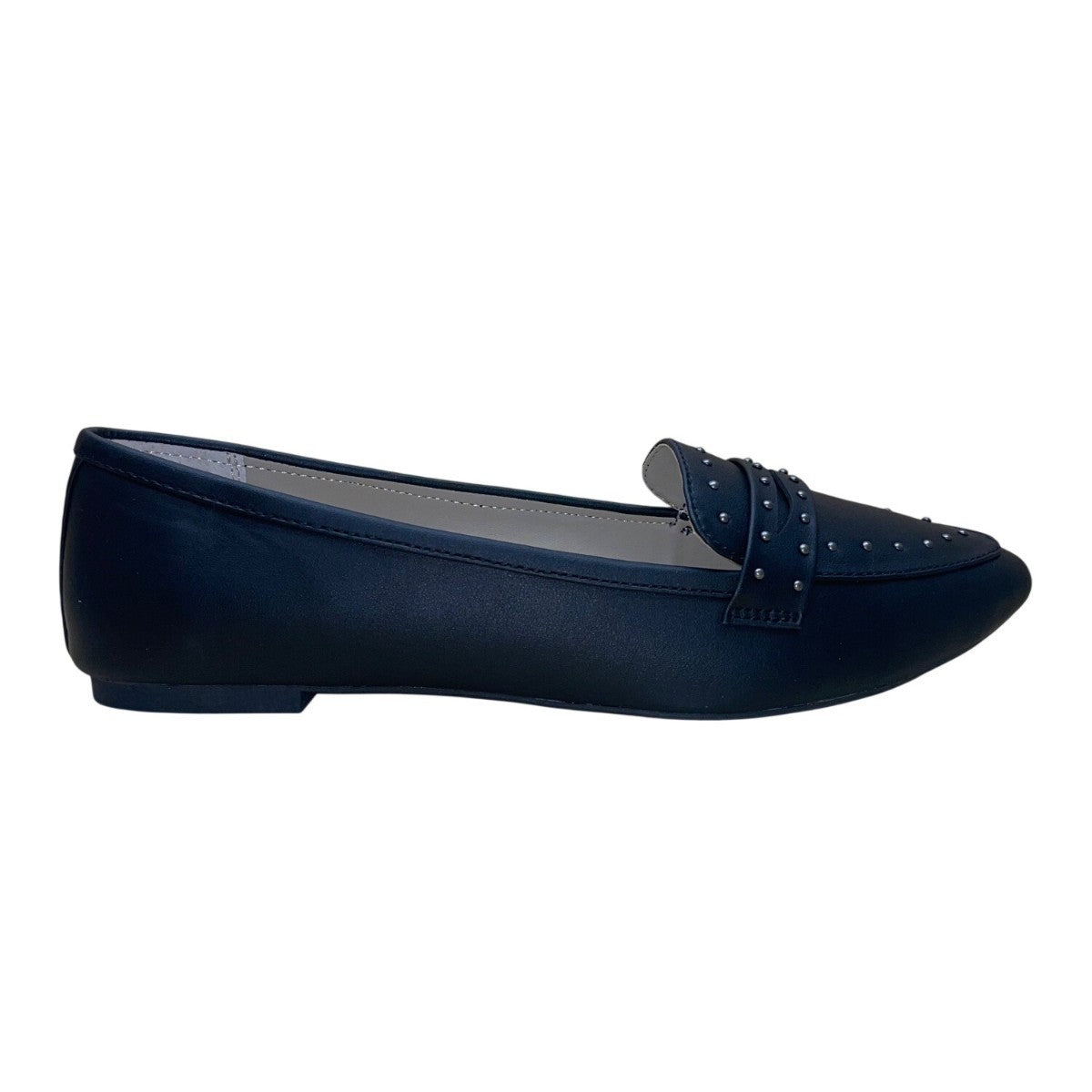 Rialto Women’s Black Smooth Studded Slip-On Size Sangria Loafer 11M