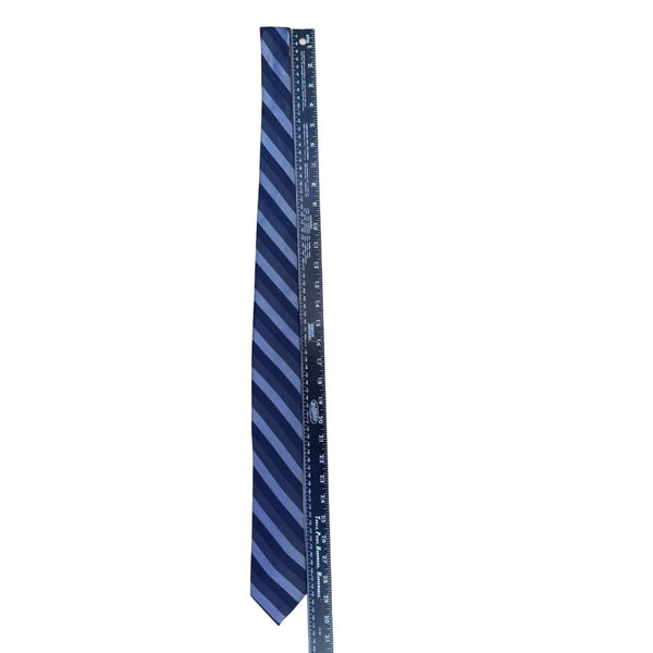 Jos A Bank Mens Blue Silk Striped Tie Classic Chevron Pattern Formal Necktie 5