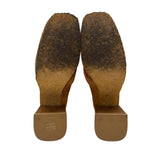 Frame Women’s Brown Suede Gold-Tone Buckle Le Benedict Block Heel Loafers Sz 7.5
