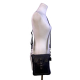 Coach Women’s Black Leather Front Buckle Detail Adjustable Strap Crossbody Bag