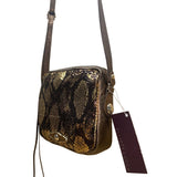 Elliott Lucca Women’s Gold & Brown Metallic Snake Print Sequin Crossbody Bag