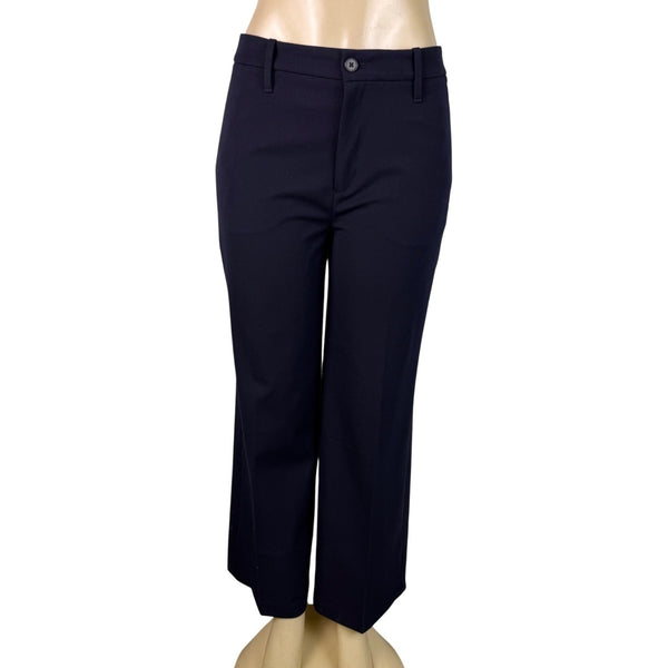 Banana Republic Womens Navy High-Rise Wide-Leg Cropped Pants Size 6L