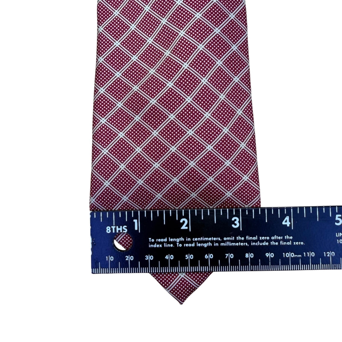Liberty Men’s Red 100% Silk Geometric Pattern Tie