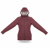 Eddie Bauer Womens Red Hooded Full-Zip Jacket Faux Fur Lining Size XL