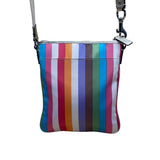 Coach Womens Multicolor Striped Metallic Accents Adjustable Strap Crossbody Bag