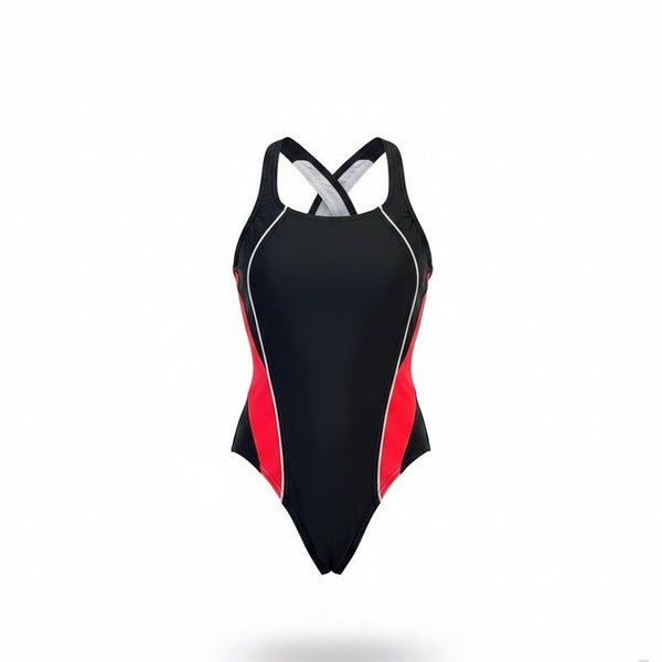 Speedo Womens Black & Red Polyester Spandex Pro LT One-Piece Swimsuit Size 6/32