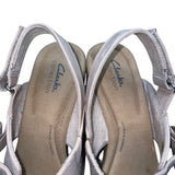 Clarks Women’s Lilac Nubuck Slingback Buckle Cork Wedge Sandals Size 12
