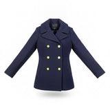 J.Crew Womens Navy Wool Blend Peacoat Stadium Cloth Gold Buttons Size 4 