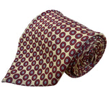 John Comfort Mens Red & Yellow Geometric Patterned Neck Tie Made In England