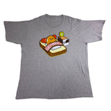 Sanrio Men Gray Cotton/Polyester Gudetama Graphic T-Shirt Humor Cute Design