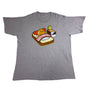 Sanrio Men Gray Cotton/Polyester Gudetama Graphic T-Shirt Humor Cute Design