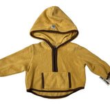 Lullaby Club Infant Yellow Hoodie Jacket With Brown Trim Size 3-6M- New