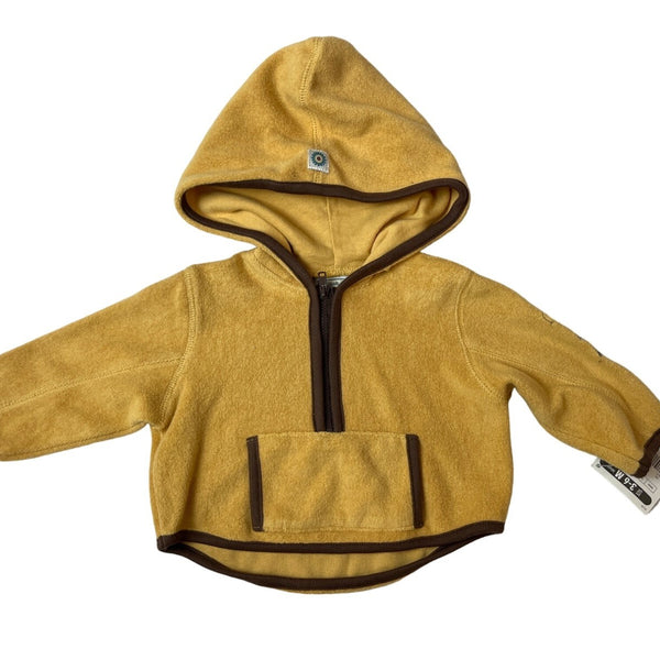 Lullaby Club Infant Yellow Hoodie Jacket With Brown Trim Size 3-6M- New