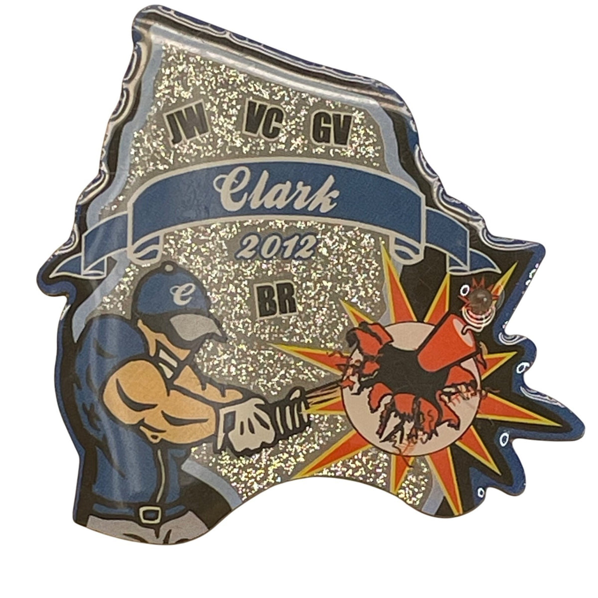 Bombers 2012 Clark Baseball Trading Pin Glitter Finish 2 Pieces