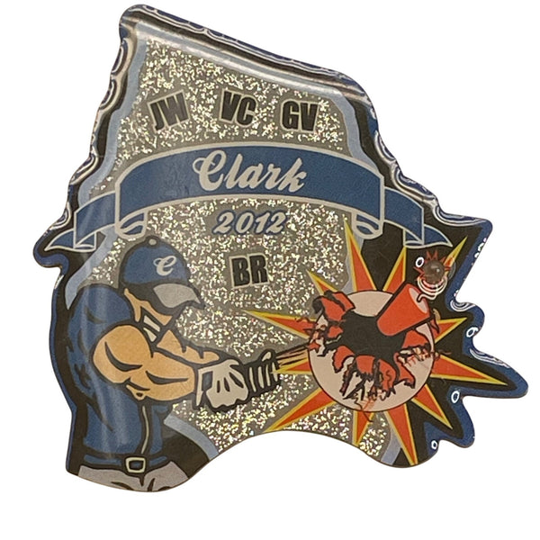 Bombers 2012 Clark Baseball Trading Pin Glitter Finish 2 Pieces