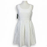 Lauren Ralph Lauren Womens White Textured Sleeveless A-Line Dress Size 8
