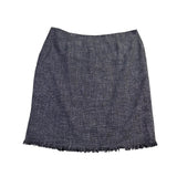 Dressbarn Womens Gray Tweed Mini Skirt With Fringe Hem & Buckle Detail Size 22W