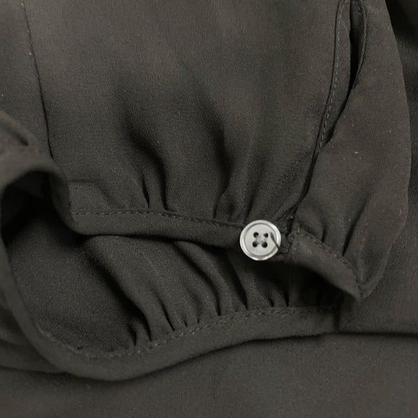 Banana Republic Womens Black Polyester V-Neck Wrap Blouse Long Sleeve Size XL