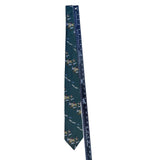 Britches Mens Green Silk Jockey Horse Riding Scene Neck Tie Approx. 57.5