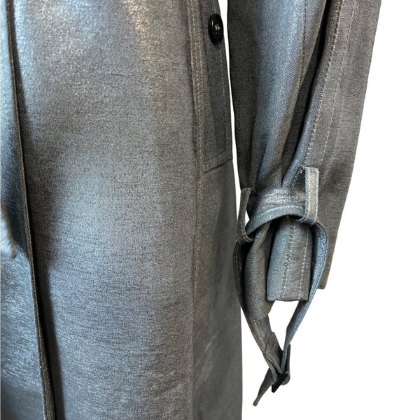 Jones New York Women's Gray Double Breasted Trench Coat Sz M