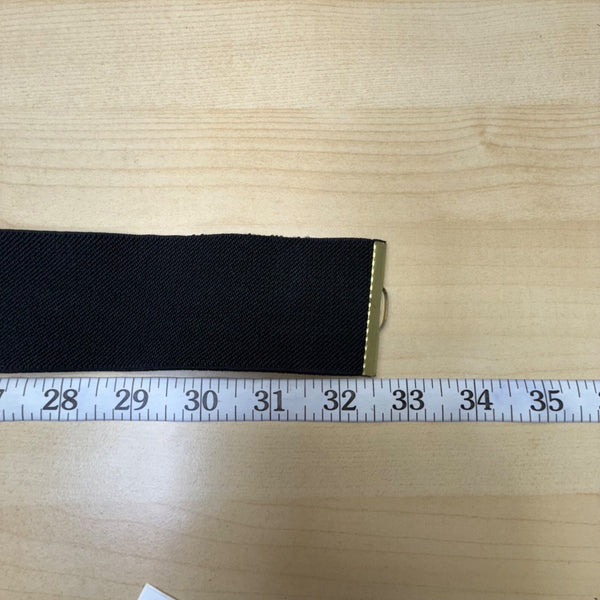 Elastic Black Belt With Brass Elephant Buckle Adjustable Detailed Boho Unique Ha