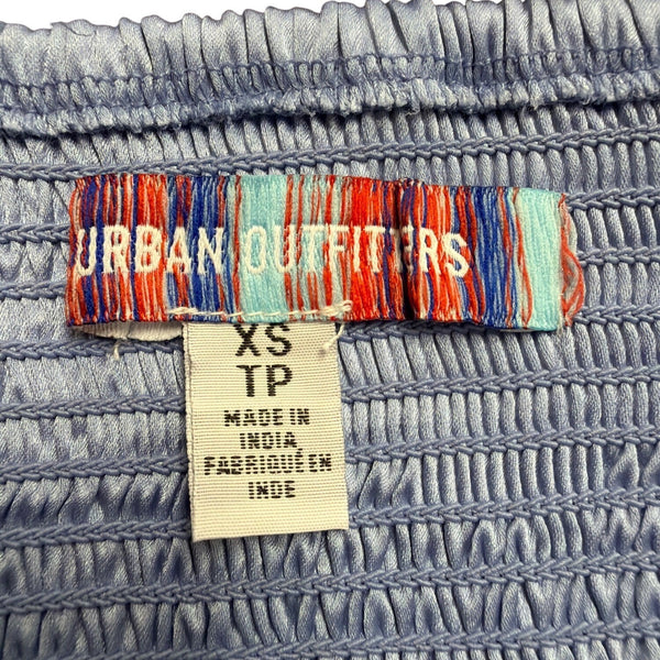 Urban Outfitters Womens Light Blue Satin Long Sleeve Crop Top Size XS
