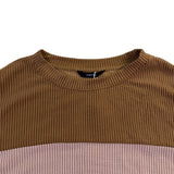 Dokotoo Womens Camel & Beige Ribbed Pullover Sweater Top Casual Sz M