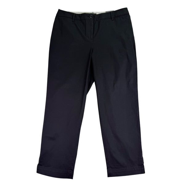 Talbots Womens Black Perfect Crop Pants Slim Fit At Waist Size 10