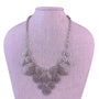 Contemporary Womens Silver Tone Metal  Necklace Leaf Detailing Adjustable