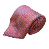 Barneys New York Mens Pink Silk Patterned Tie Handmade In Italy Stylish Design