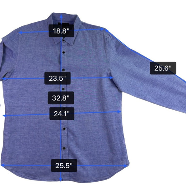 Banana Republic Mens Blue Shirt Button-Up Long Sleeve Classic Fit Sz XL